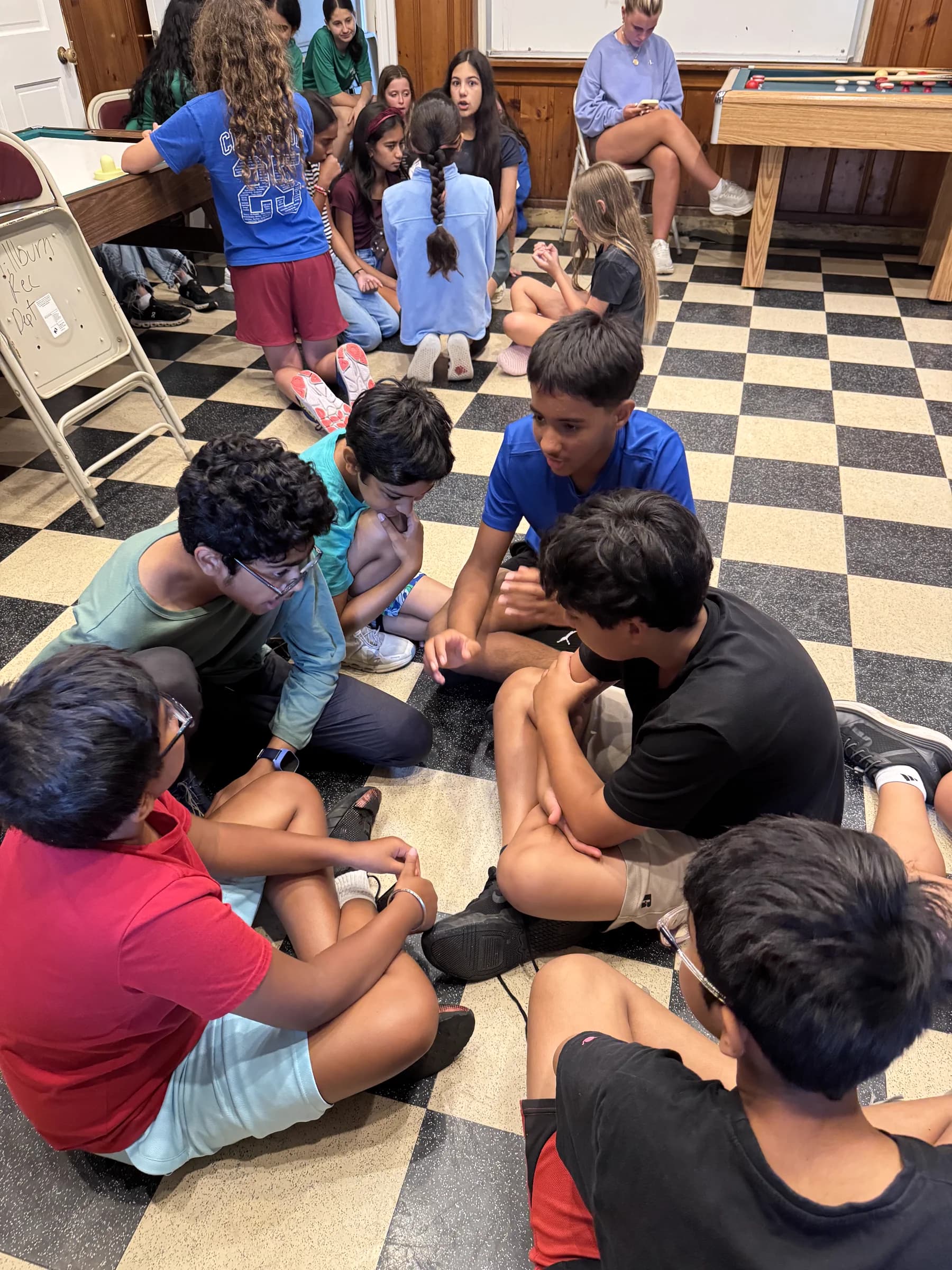Students collaborating in small groups during an Energize Youth workshop